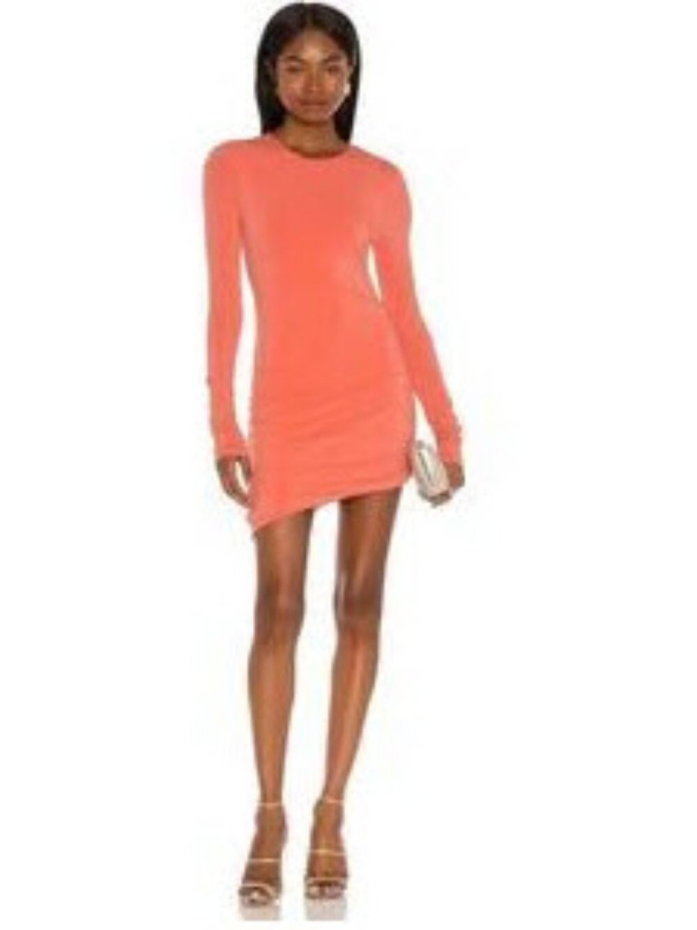 Women Michael Costello X Revolve Coral Pink (Item-633) Asymmetrical Mini Dress S